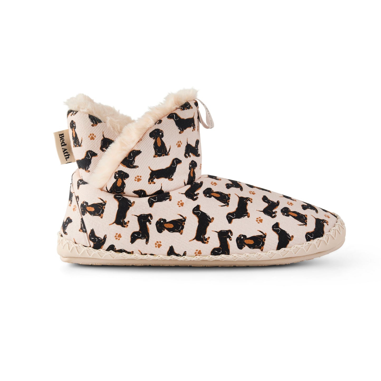 Lily - All Over Dog Print Slipper Boot - Beige