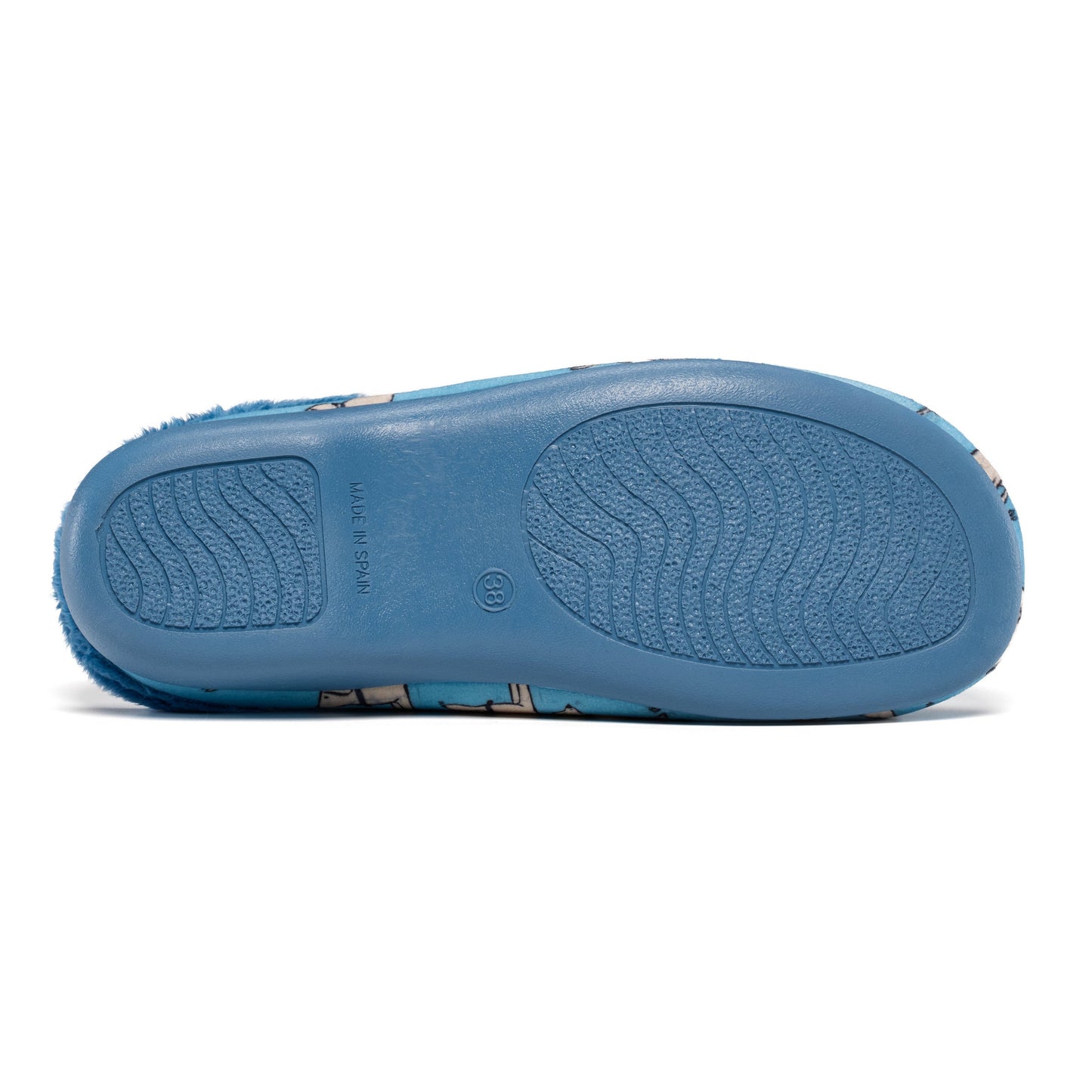 Coco - All Over Dog Print Mule Slipper - Denim Blue