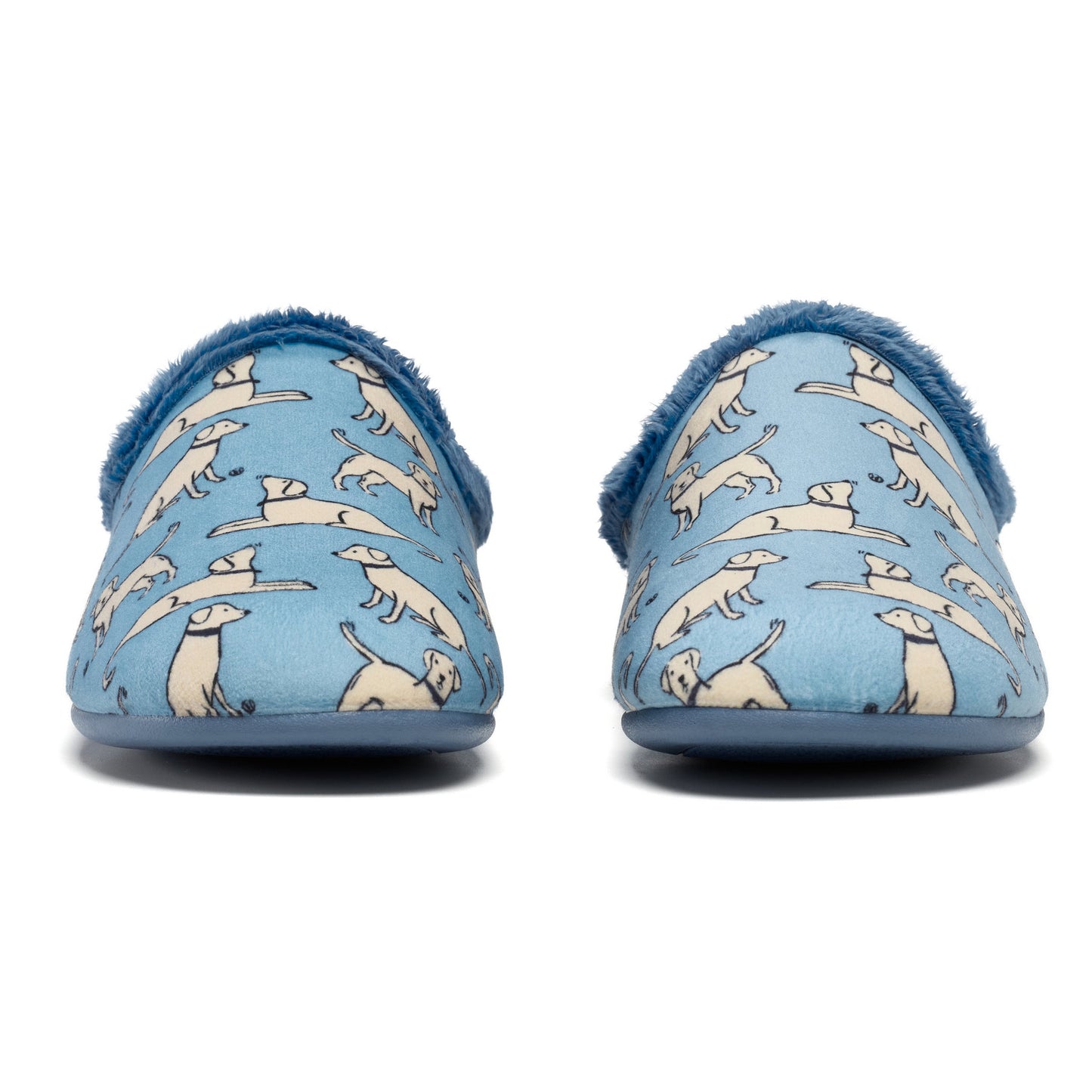 Coco - All Over Dog Print Mule Slipper - Denim Blue