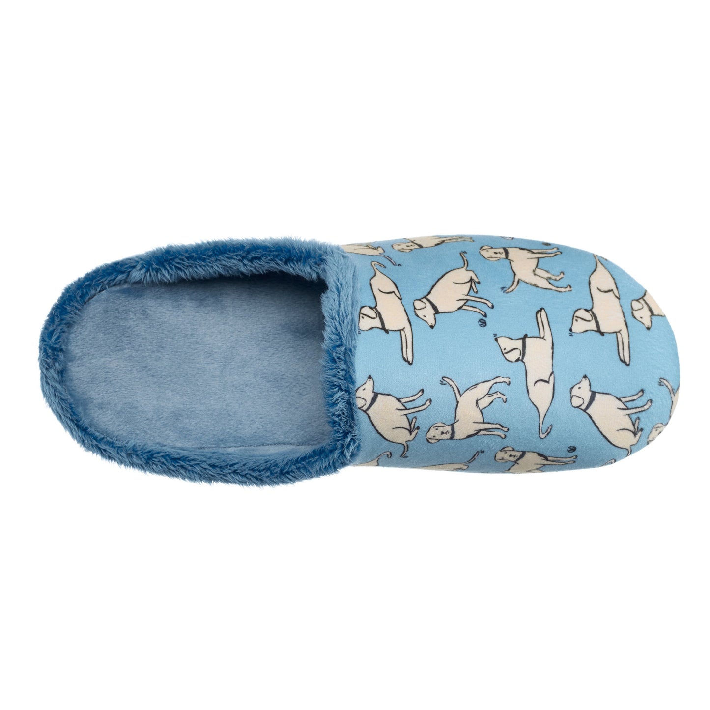 Coco - All Over Dog Print Mule Slipper - Denim Blue