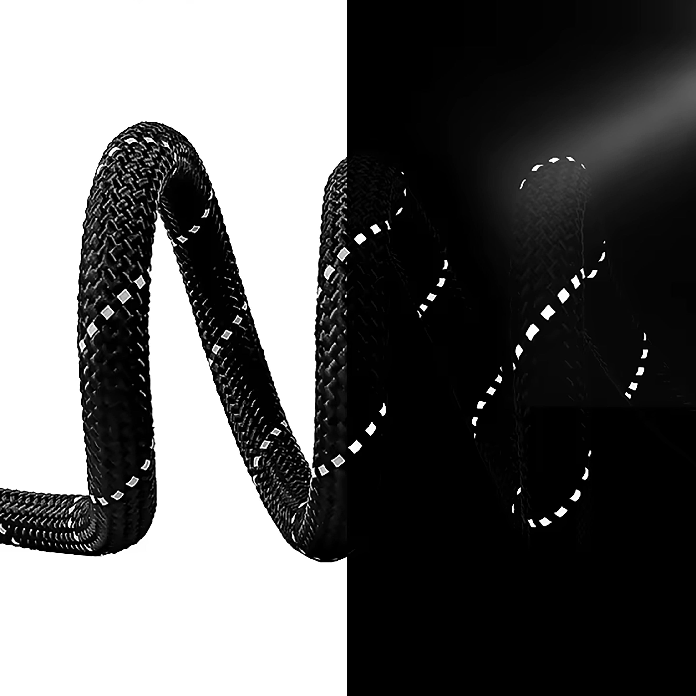 Dog rope lead with reflective trim