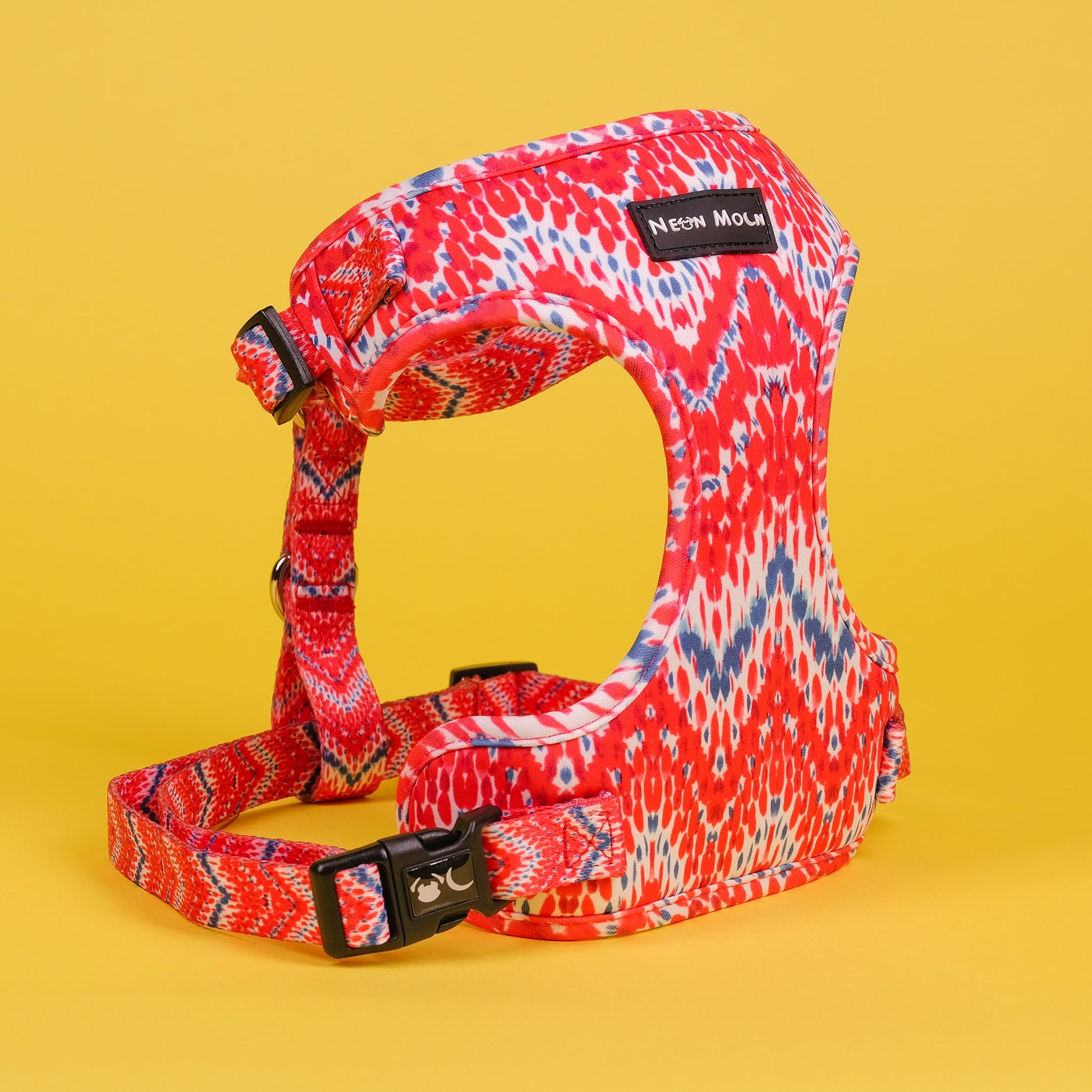 red chevron dog neoprene mesh harness for large dogs