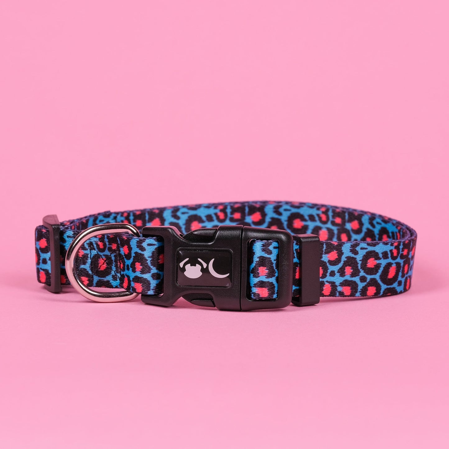 Blue Leopard Print Willow Dog Collar