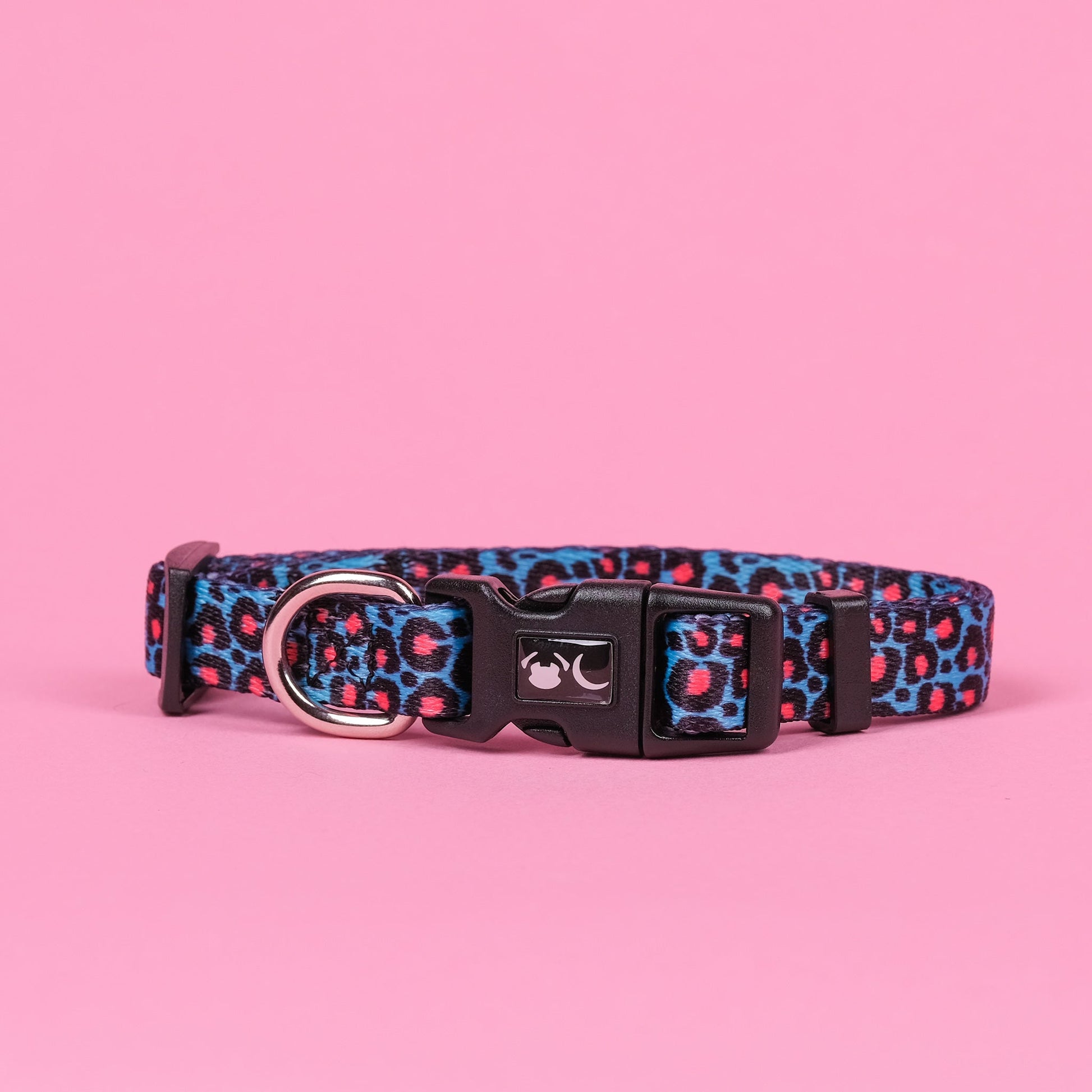 Blue Leopard Print Willow Dog Collar